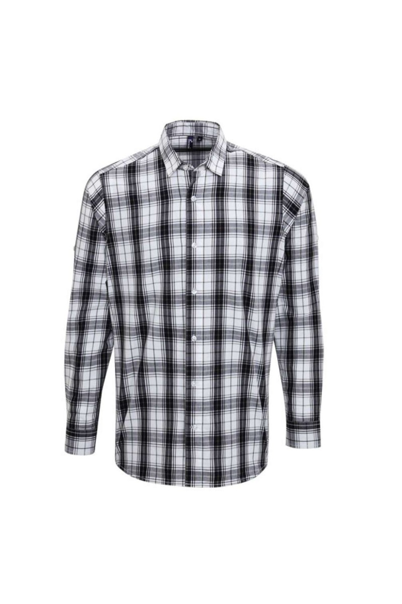 'GINMILL' CHECK - MEN'S LONG SLEEVE COTTON SHIRT