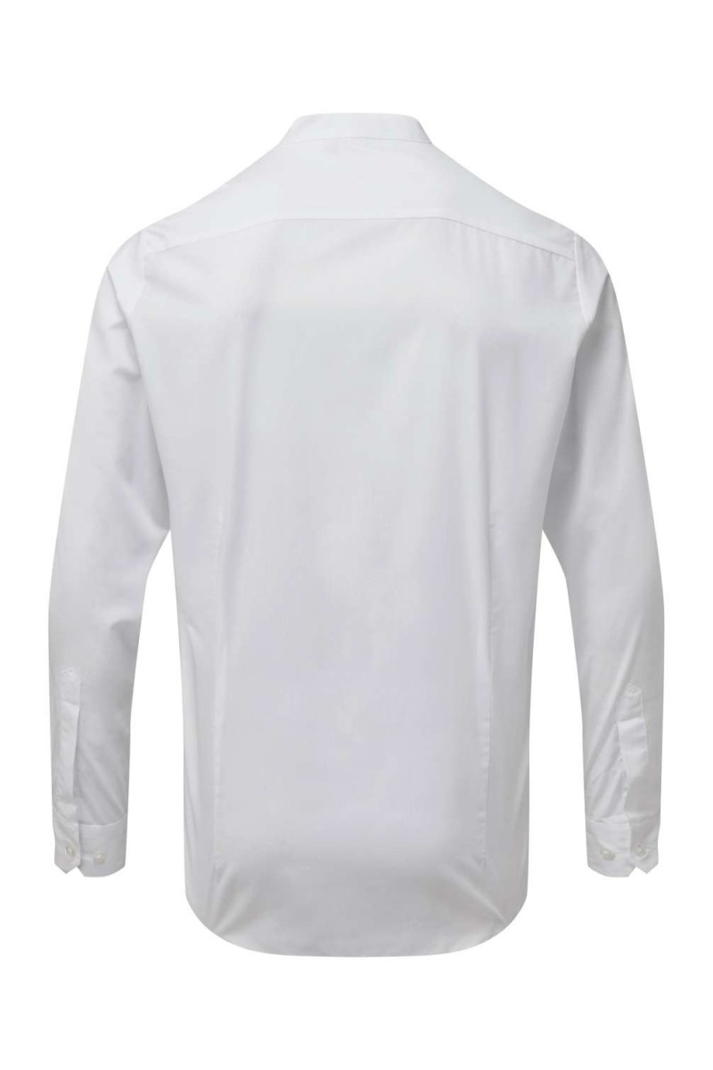 BANDED COLLAR 'GRANDAD' LONG SLEEVE SHIRT