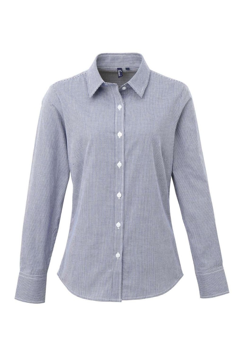 CĂMAȘĂ CU MÂNECĂ LUNGĂ PENTRU FEMEI, GINGHAM MICROCHECK