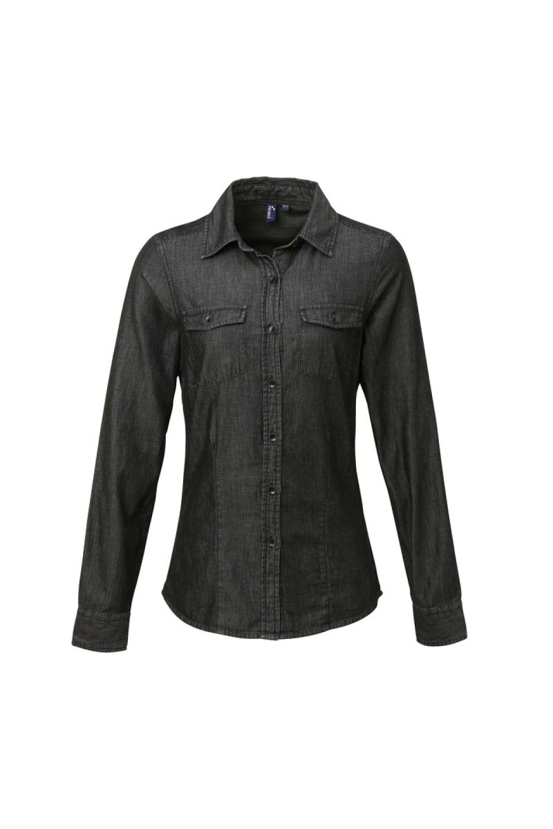 WOMEN'S JEANS STITCH DENIM SHIRT