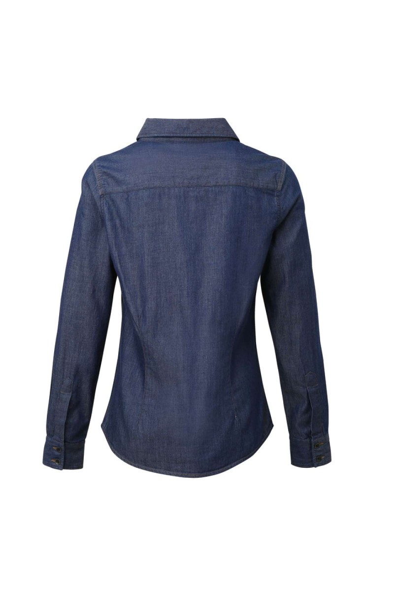 WOMEN'S JEANS STITCH DENIM SHIRT