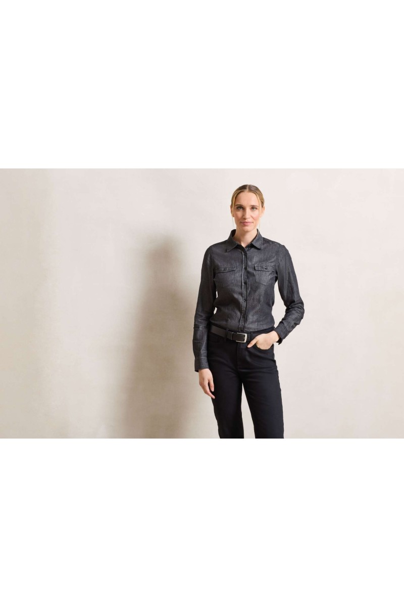 WOMEN'S JEANS STITCH DENIM SHIRT