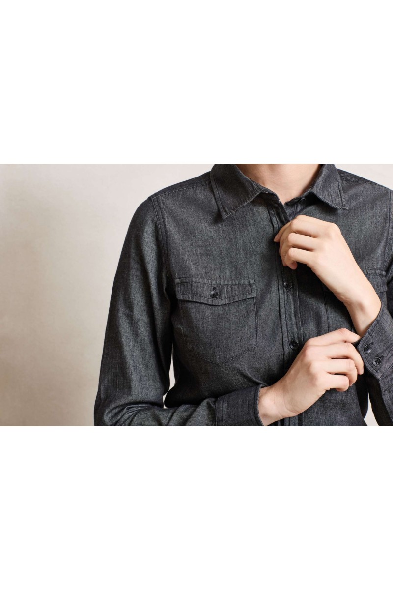 WOMEN'S JEANS STITCH DENIM SHIRT