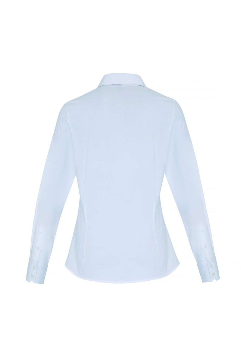 WOMEN'S STRETCH-FIT COTTON POPLIN LONG SLEEVE SHIRT