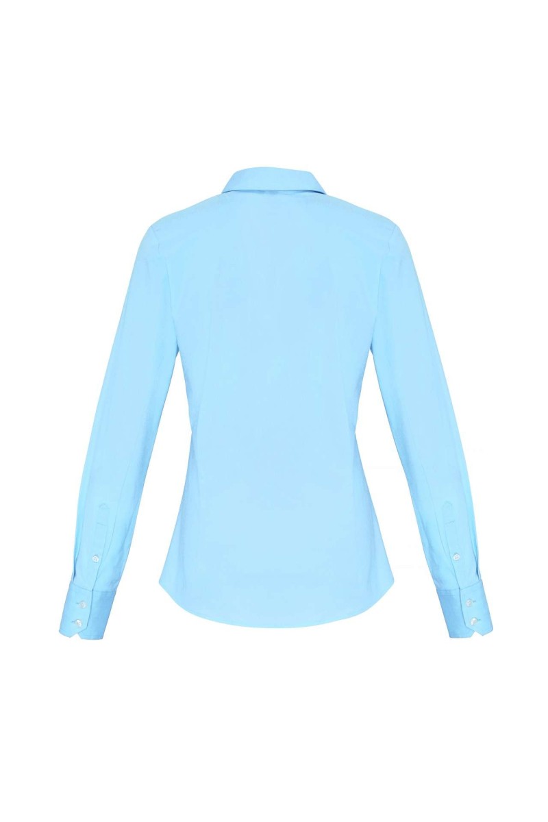 WOMEN'S STRETCH-FIT COTTON POPLIN LONG SLEEVE SHIRT