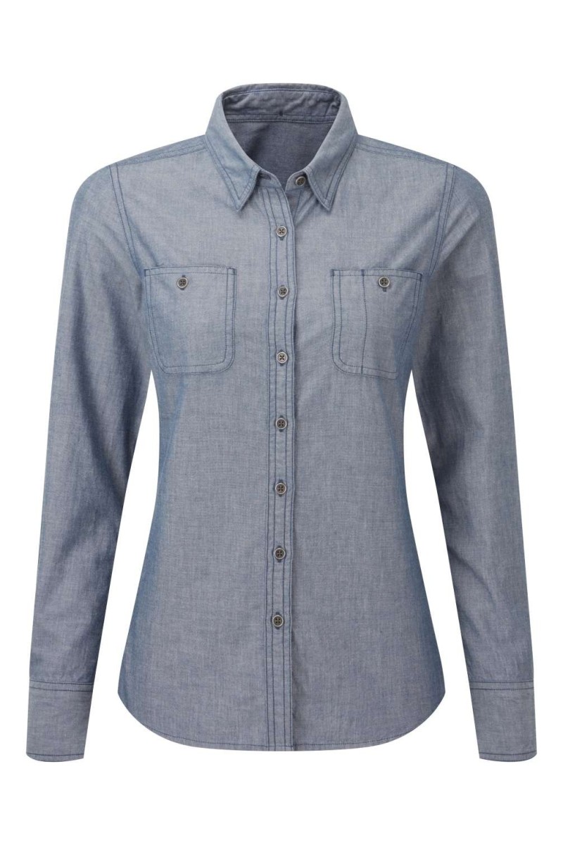 WOMEN'S ORGANIC CHAMBRAY FAIRTRADE SHIRT