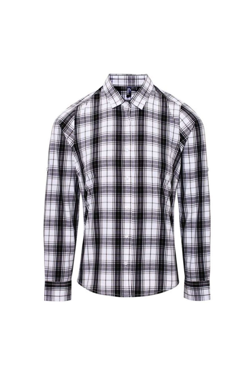 'GINMILL' CHECK - WOMEN'S LONG SLEEVE COTTON SHIRT
