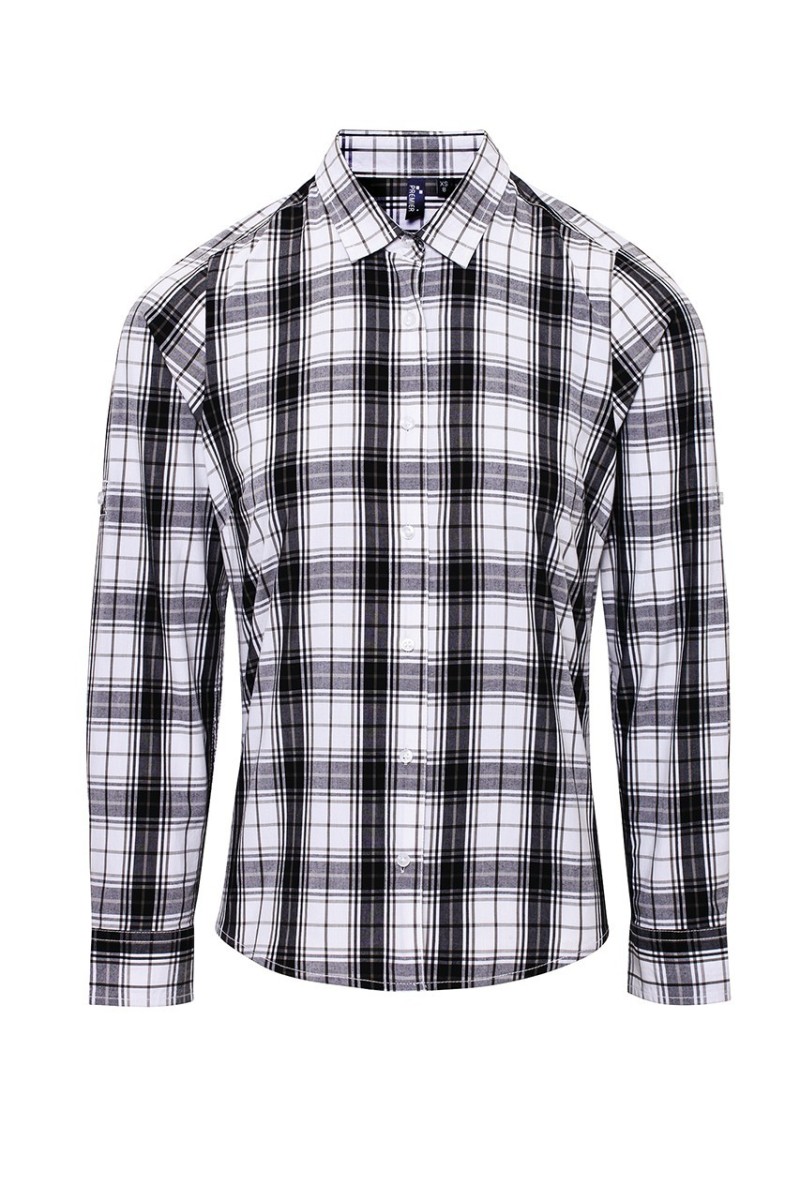 'GINMILL' CHECK - CĂMAȘĂ DIN BUMBAC CU MÂNECĂ LUNGĂ PENTRU FEMEI