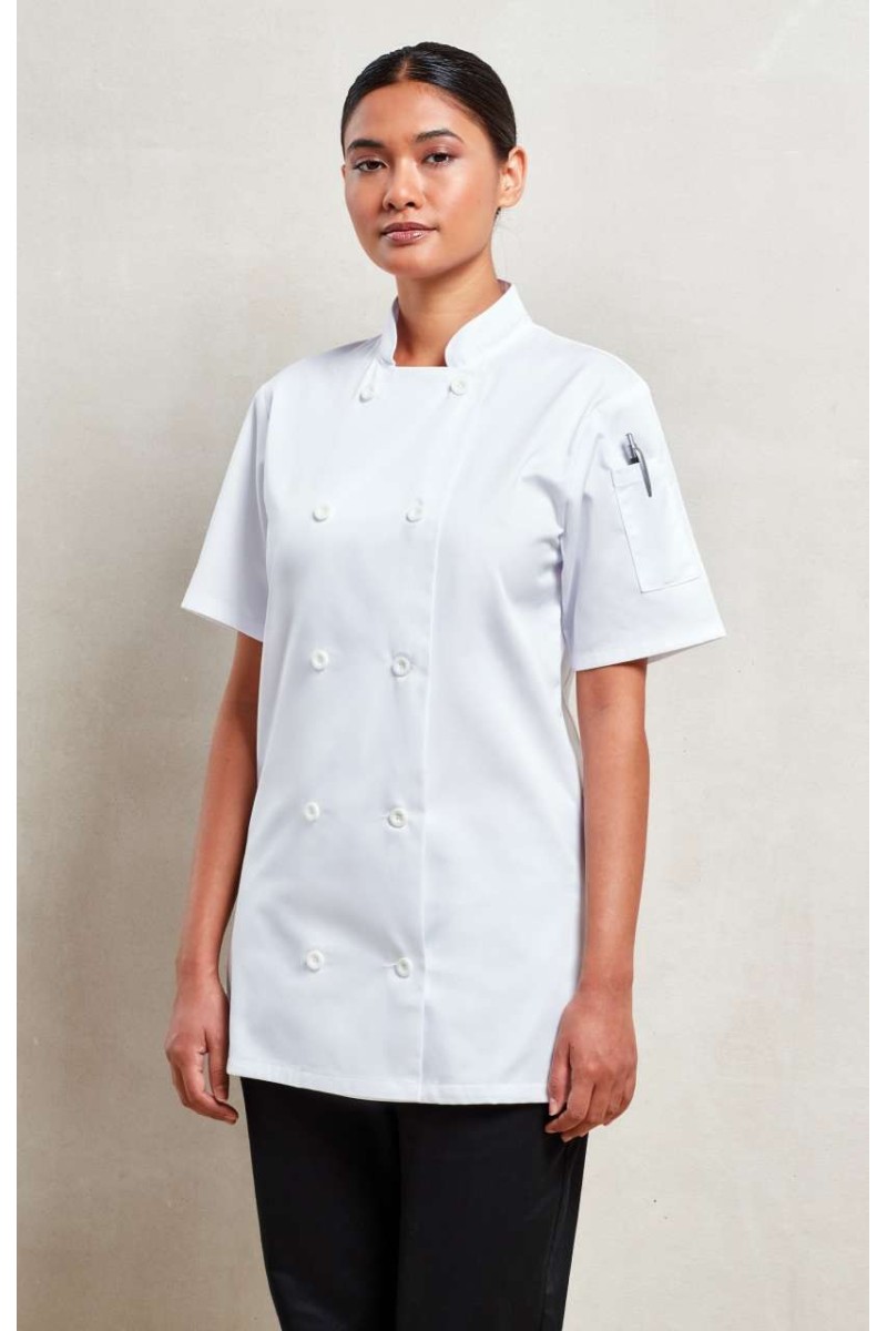 WOMEN'S SHORT SLEEVE CHEF'S JACKET
