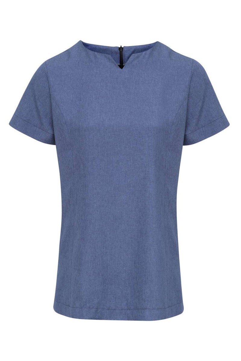 ‘VIOLA' LINEN-LOOK CUT NECK BEAUTY TUNIC