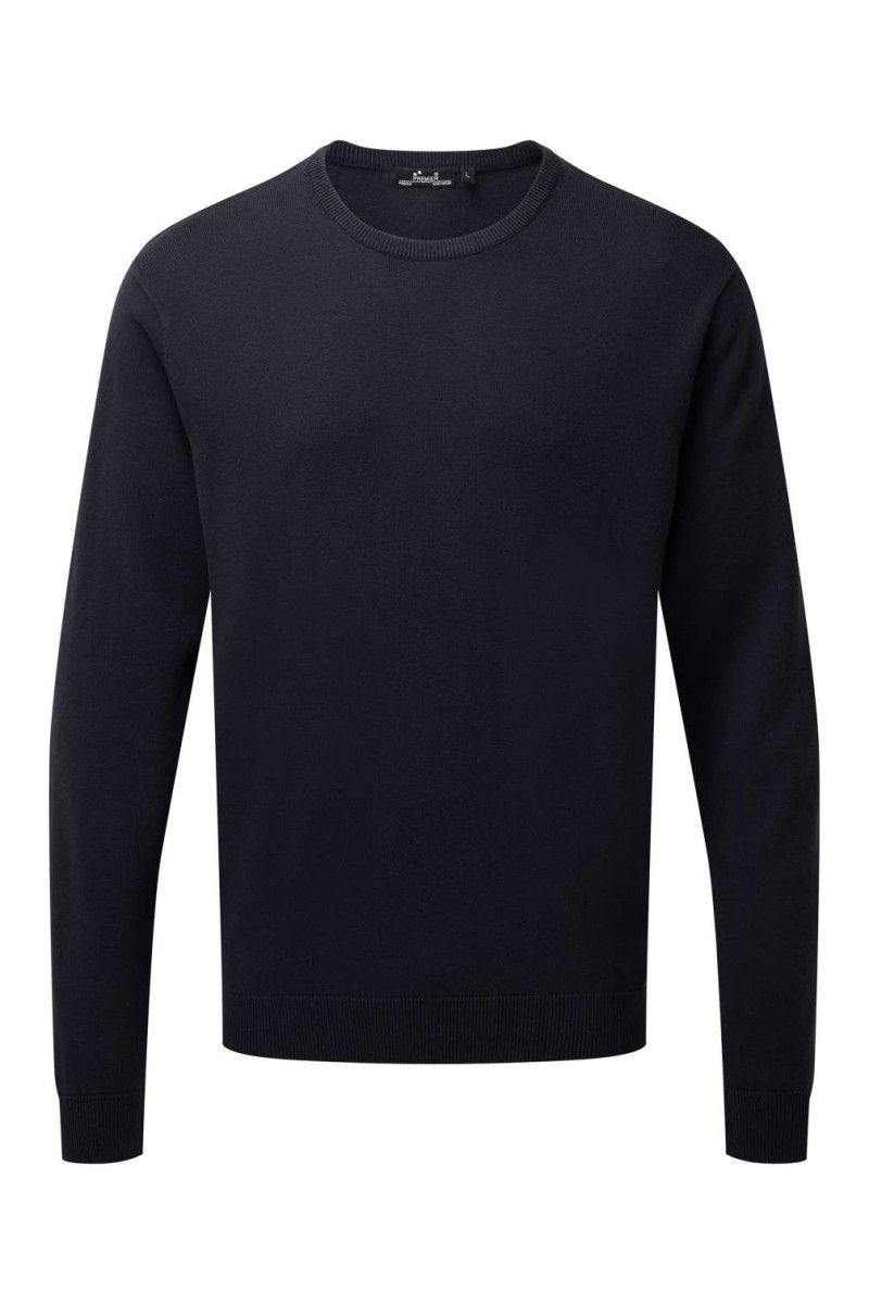 MEN'S CREW NECK COTTON RICH KNITTED SWEATER
