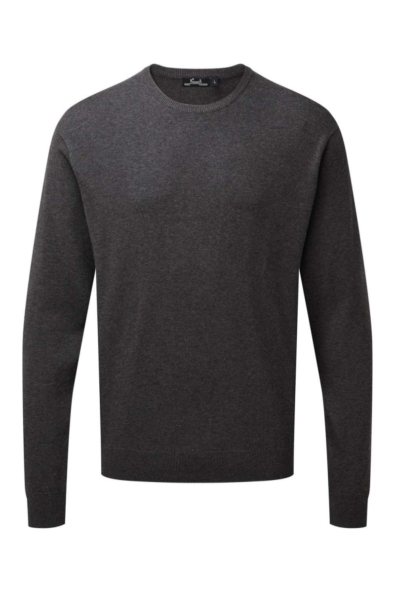 MEN'S CREW NECK COTTON RICH KNITTED SWEATER