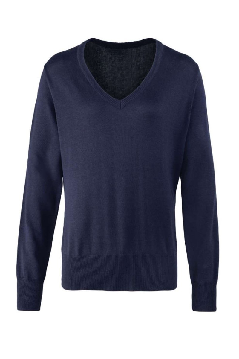WOMEN'S KNITTED V-NECK SWEATER
