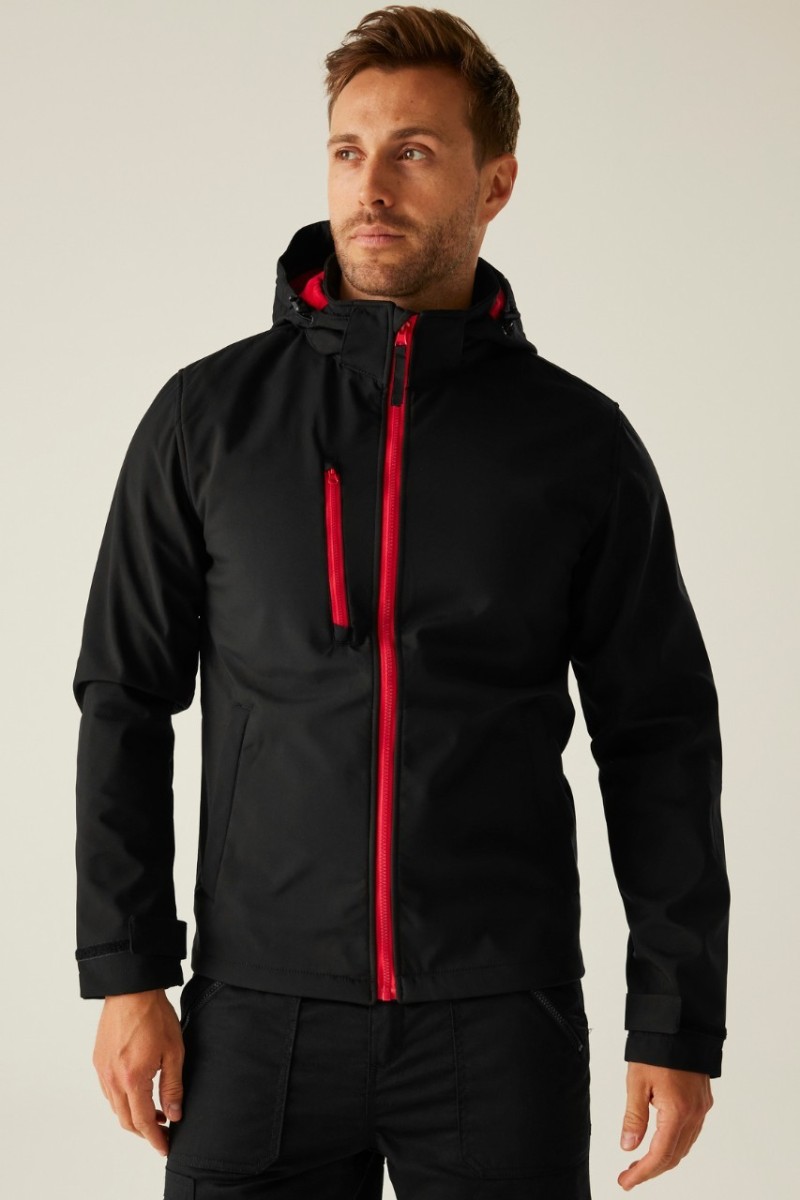 JACHETĂ SOFTSHELL CU GLUGĂ CU 3 STRATURI, IMPRIMABILĂ, VENTURER