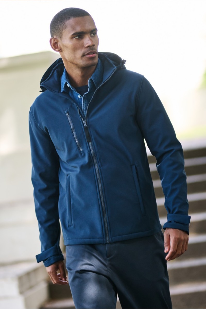 JACHETĂ SOFTSHELL CU GLUGĂ CU 3 STRATURI, IMPRIMABILĂ, VENTURER