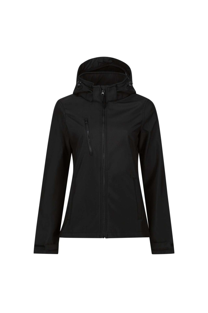 JACHETĂ SOFTSHELL CU GLUGĂ PENTRU FEMEI VENTURER 3 STRATURI