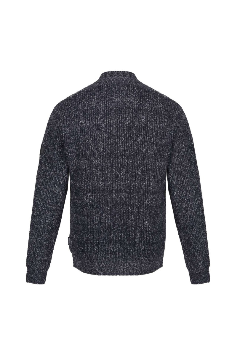 SOLOMON ZIP-NECK KNITTED PULLOVER