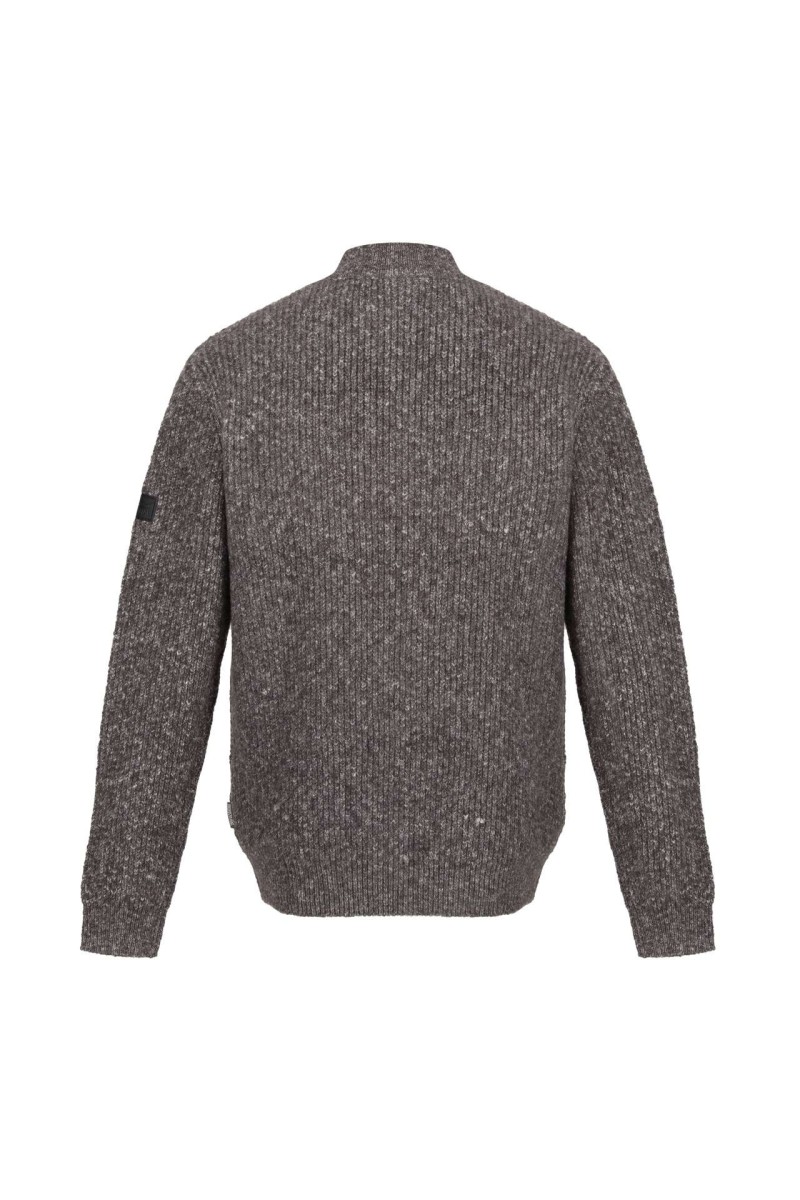 SOLOMON ZIP-NECK KNITTED PULLOVER