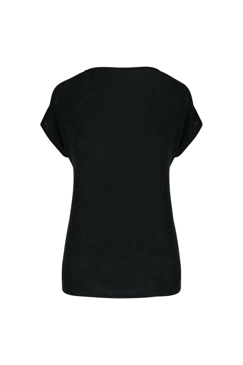 LADIES' V-NECK LINEN T-SHIRT