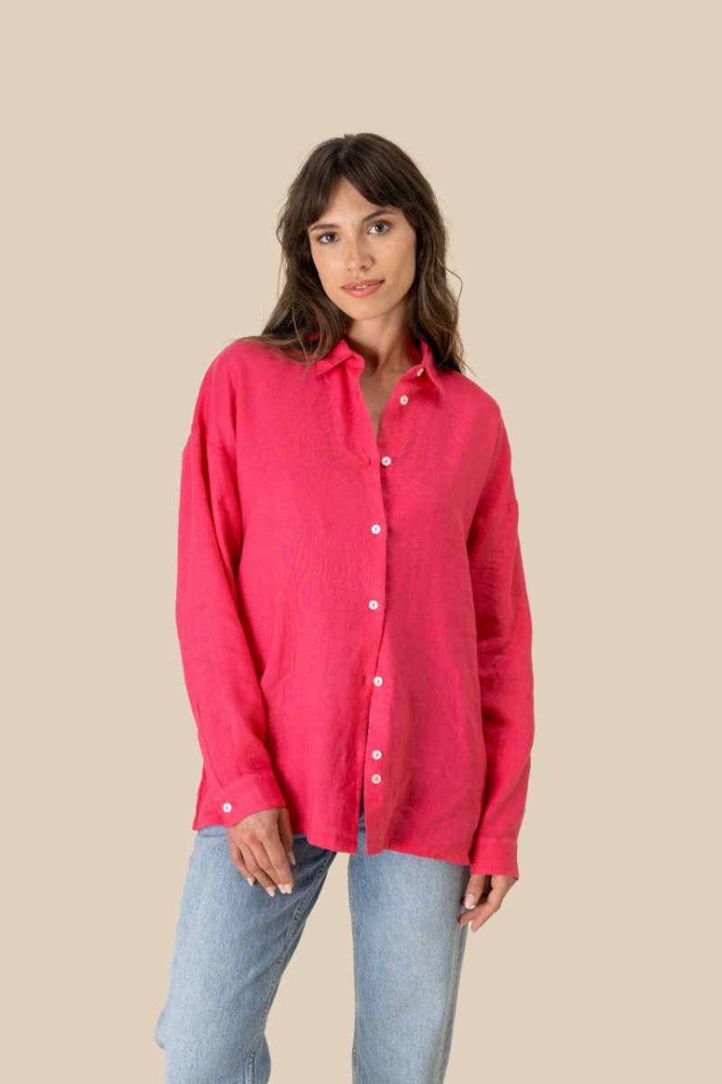 LADIES' OVERSIZE LINEN SHIRT