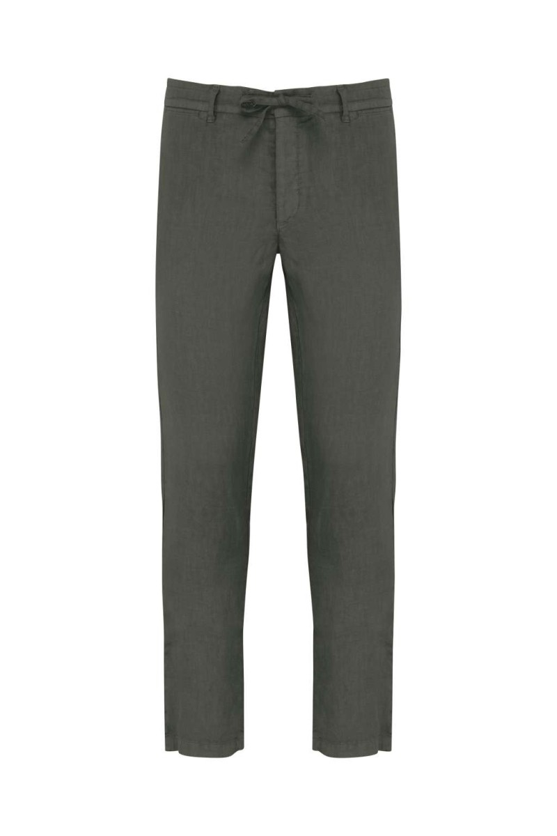 ECO-FRIENDLY MEN'S LINEN WASHED EFFECT TROUSERS