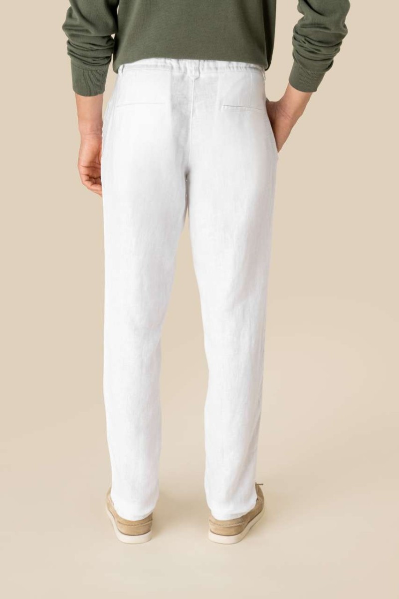 ECO-FRIENDLY MEN'S LINEN WASHED EFFECT TROUSERS