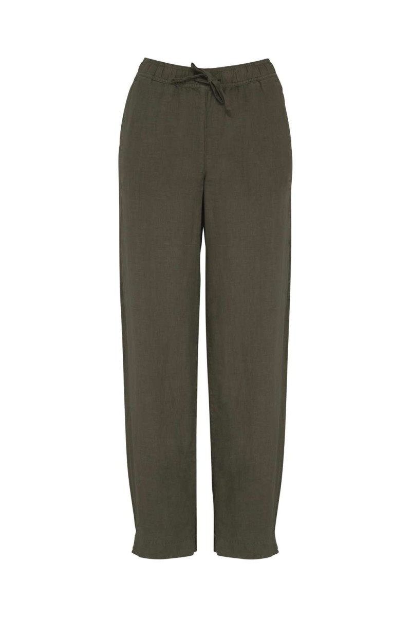ECO-FRIENDLY LADIES' LINEN WASHED EFFECT TROUSERS