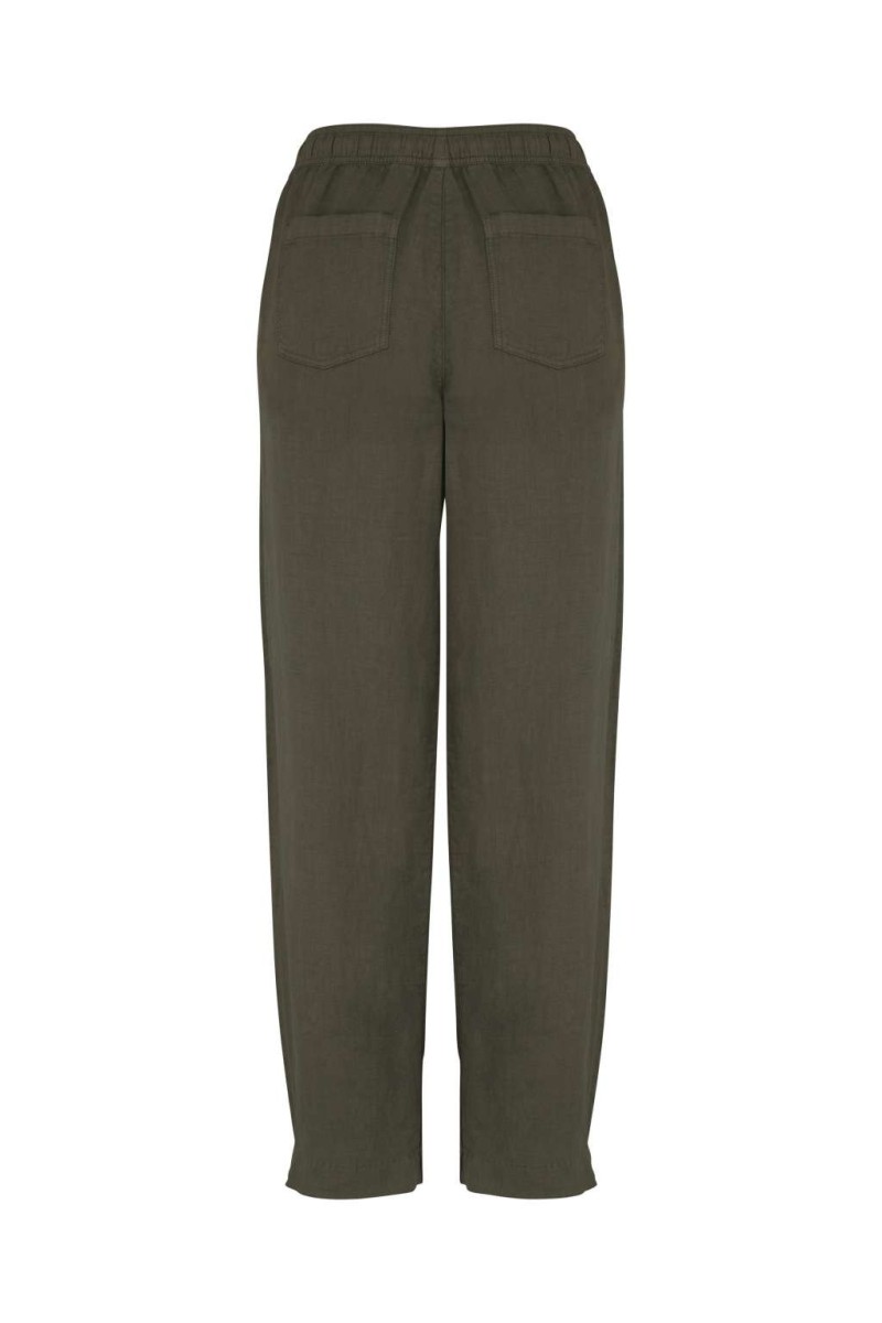 ECO-FRIENDLY LADIES' LINEN WASHED EFFECT TROUSERS
