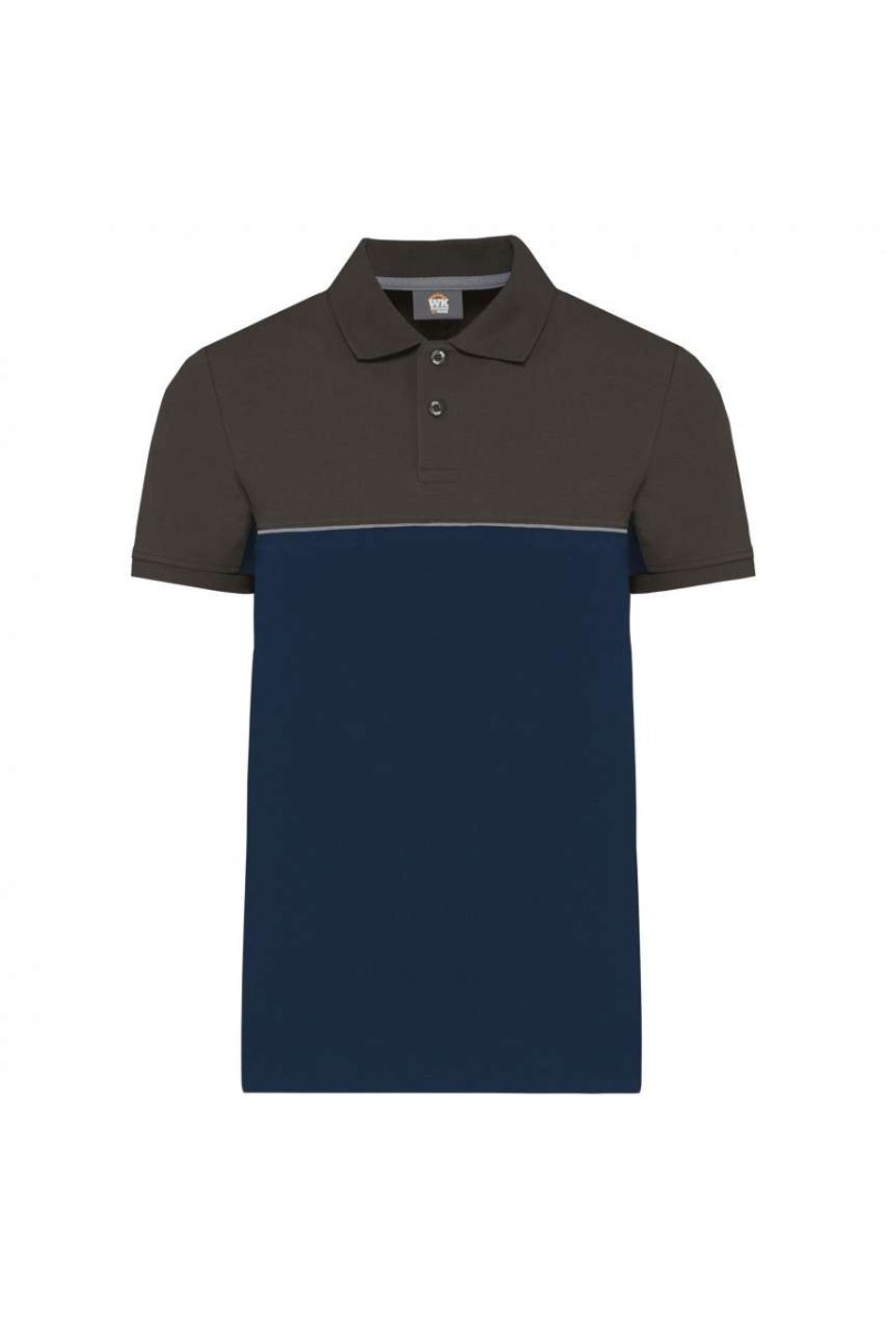 TRICOU POLO UNISEX ECOLOGIC CU MÂNECĂ SCURTĂ ÎN DOUĂ TONURI