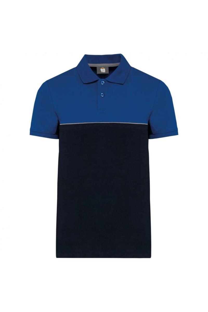 TRICOU POLO UNISEX ECOLOGIC CU MÂNECĂ SCURTĂ ÎN DOUĂ TONURI