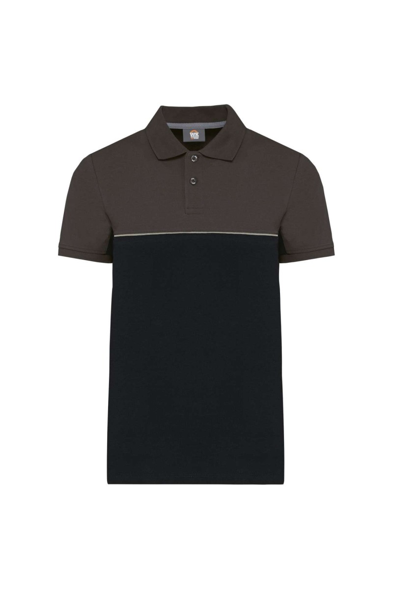 TRICOU POLO UNISEX ECOLOGIC CU MÂNECĂ SCURTĂ ÎN DOUĂ TONURI