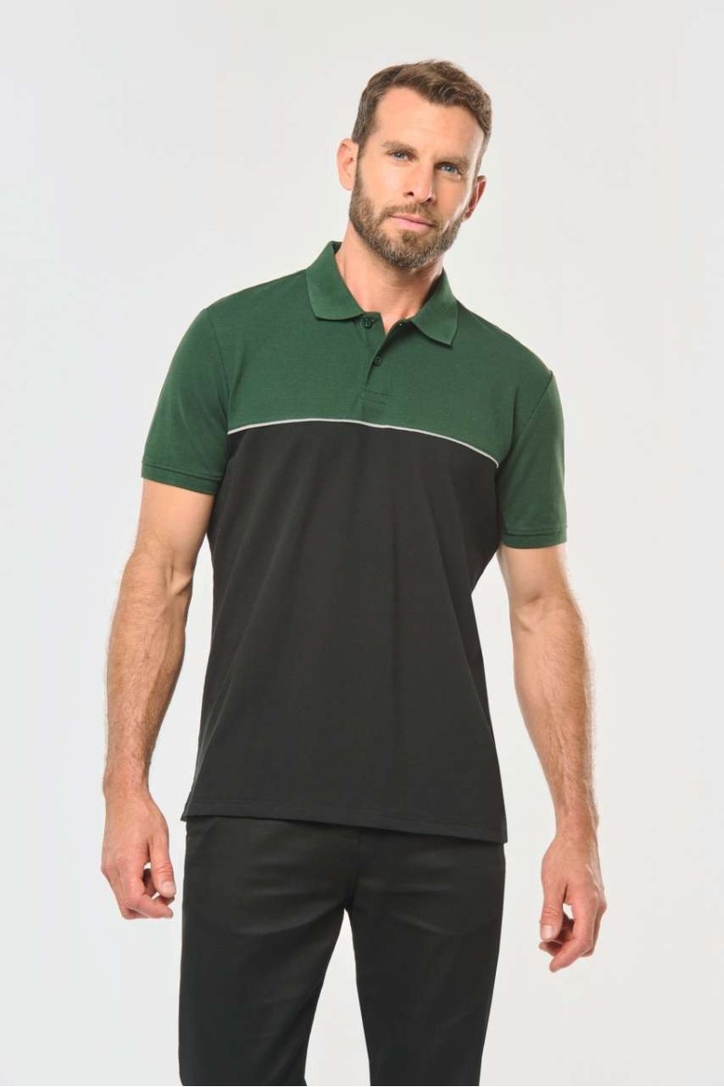UNISEX ECO-FRIENDLY TWO-TONE SHORT SLEEVE POLO SHIRT