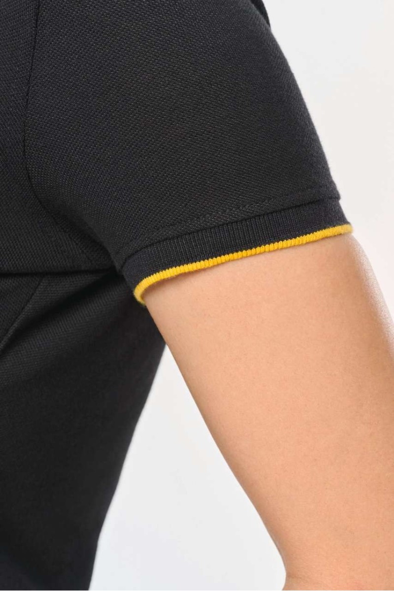 TRICOU POLO PENTRU FEMEI CU MÂNECĂ SCURTĂ, CONTRASTANT DAYTODAY