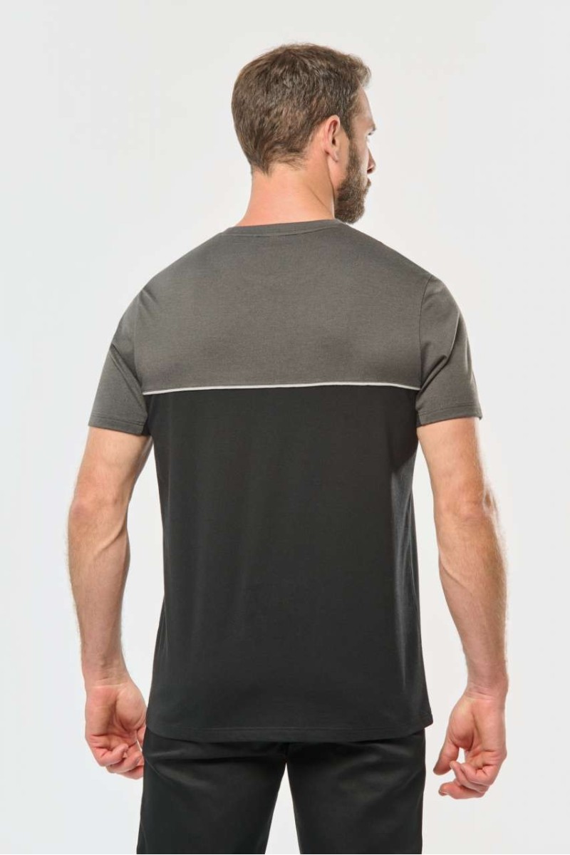 TRICOU UNISEX ECOLOGIC CU MÂNECĂ SCURTĂ ÎN DOUĂ TONURI