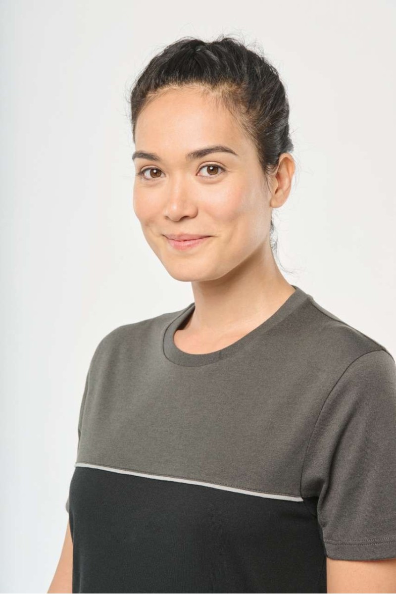 TRICOU UNISEX ECOLOGIC CU MÂNECĂ SCURTĂ ÎN DOUĂ TONURI