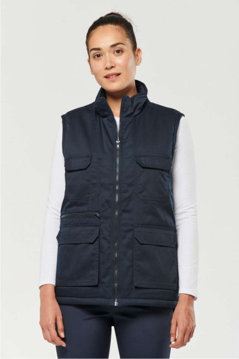UNISEX PADDED MULTI-POCKET POLYCOTTON VEST