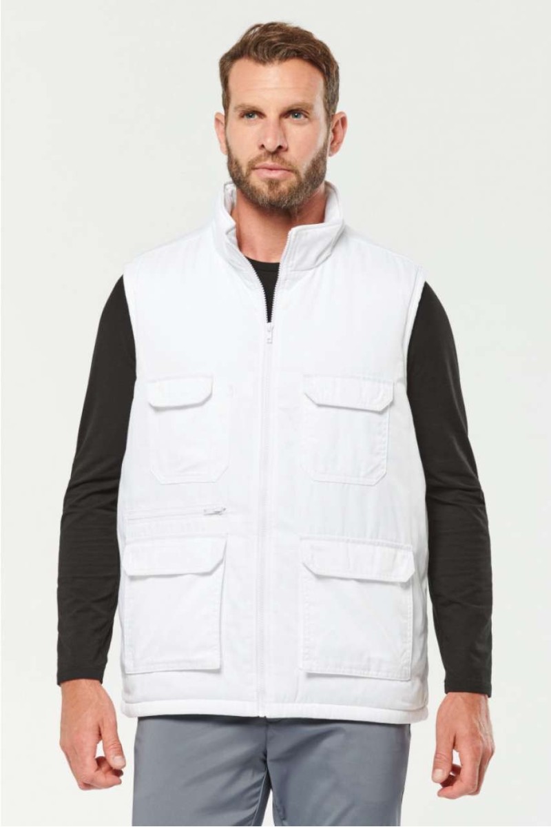 UNISEX PADDED MULTI-POCKET POLYCOTTON VEST
