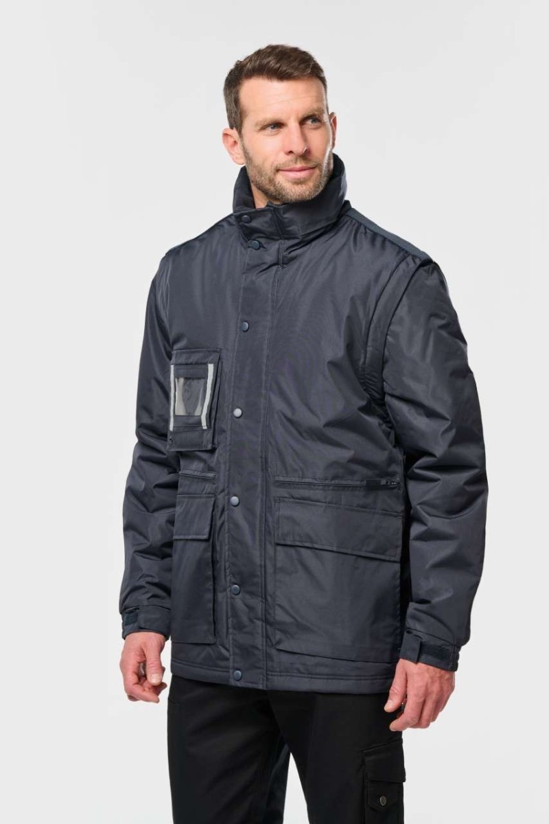 DETACHABLE-SLEEVED WORKWEAR PARKA