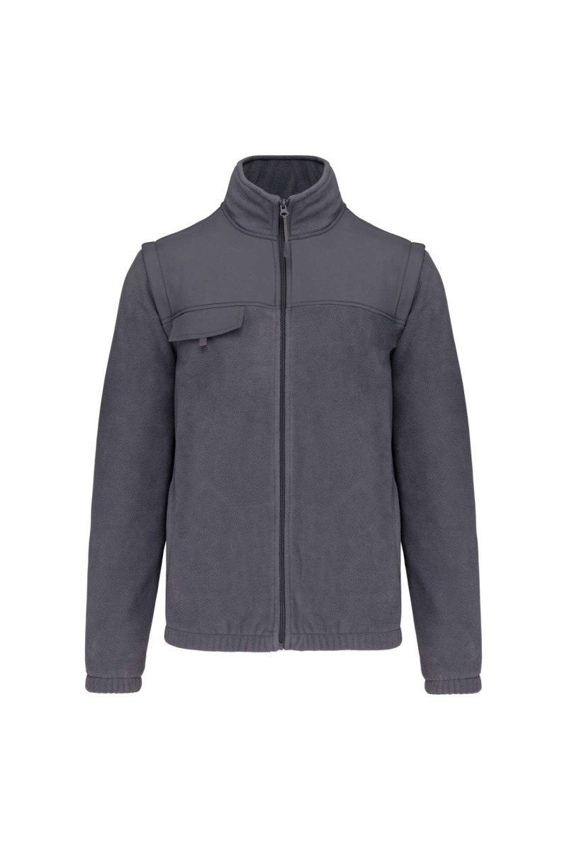 FLEECE JACKET WITH REMOVABLE SLEEVES