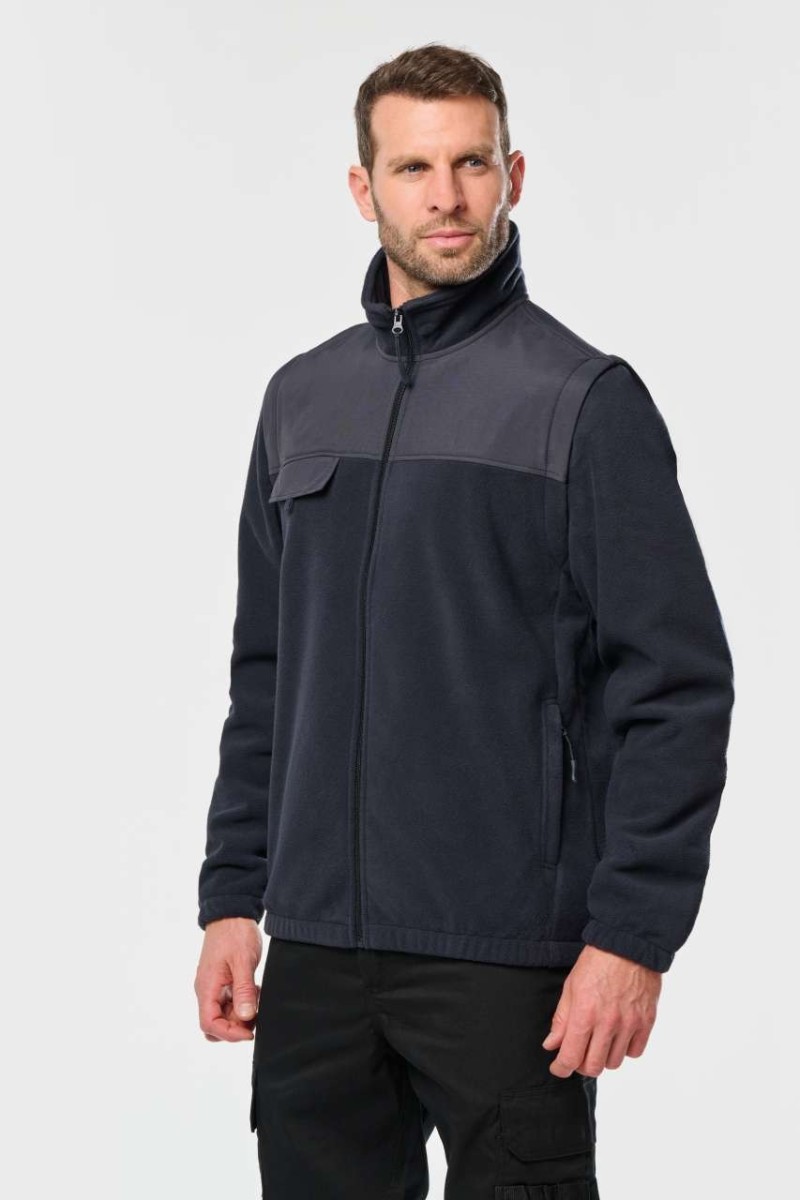 FLEECE JACKET WITH REMOVABLE SLEEVES