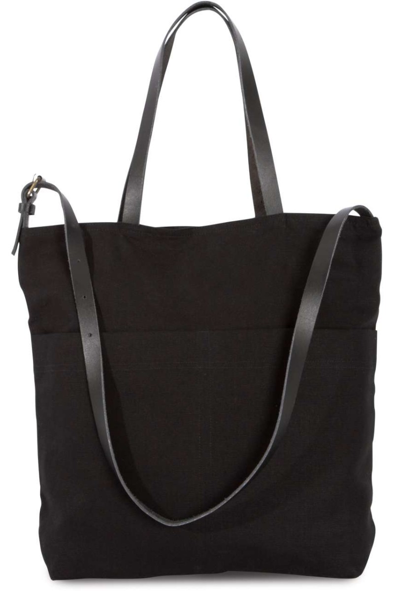 HANDBAG WITH LEATHER SHOULDER STRAP