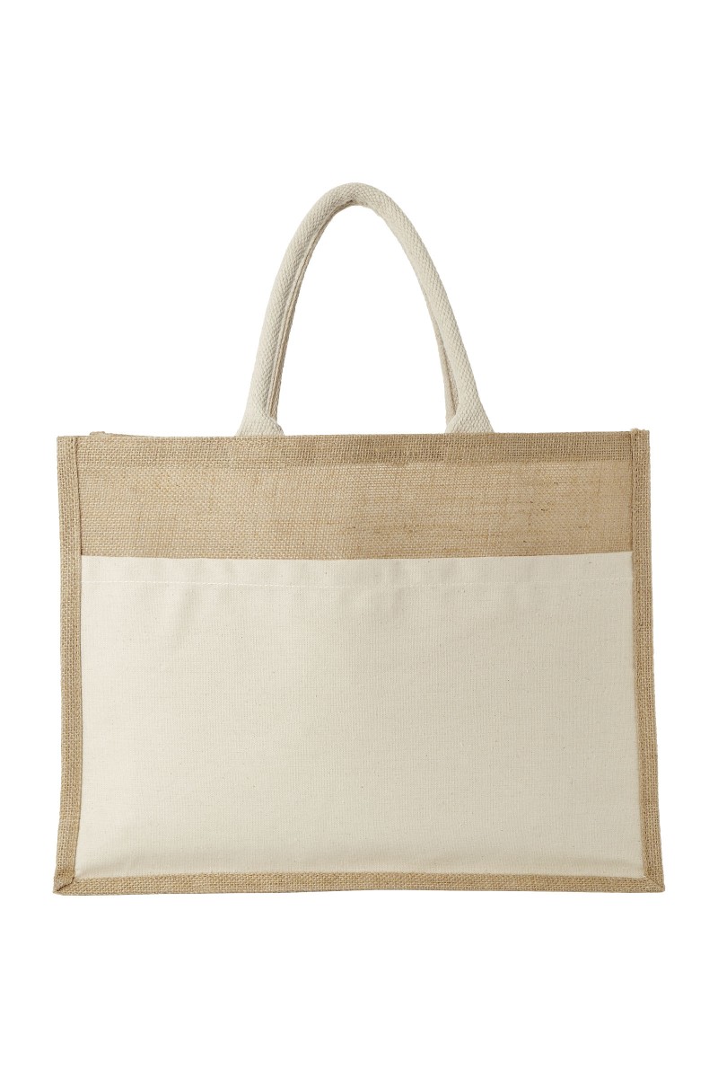 Mumbay cotton pocket jute tote bag 18L