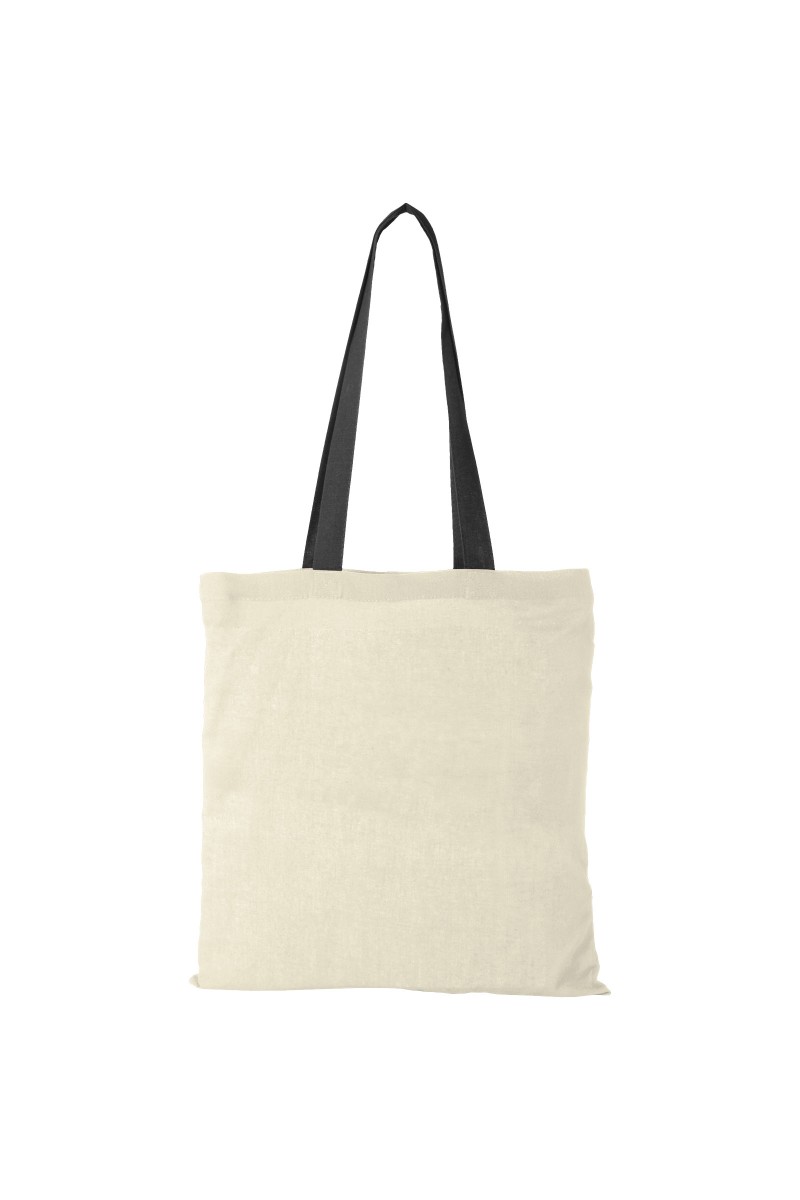 Nevada 100 g/m² cotton tote bag coloured handles 7L