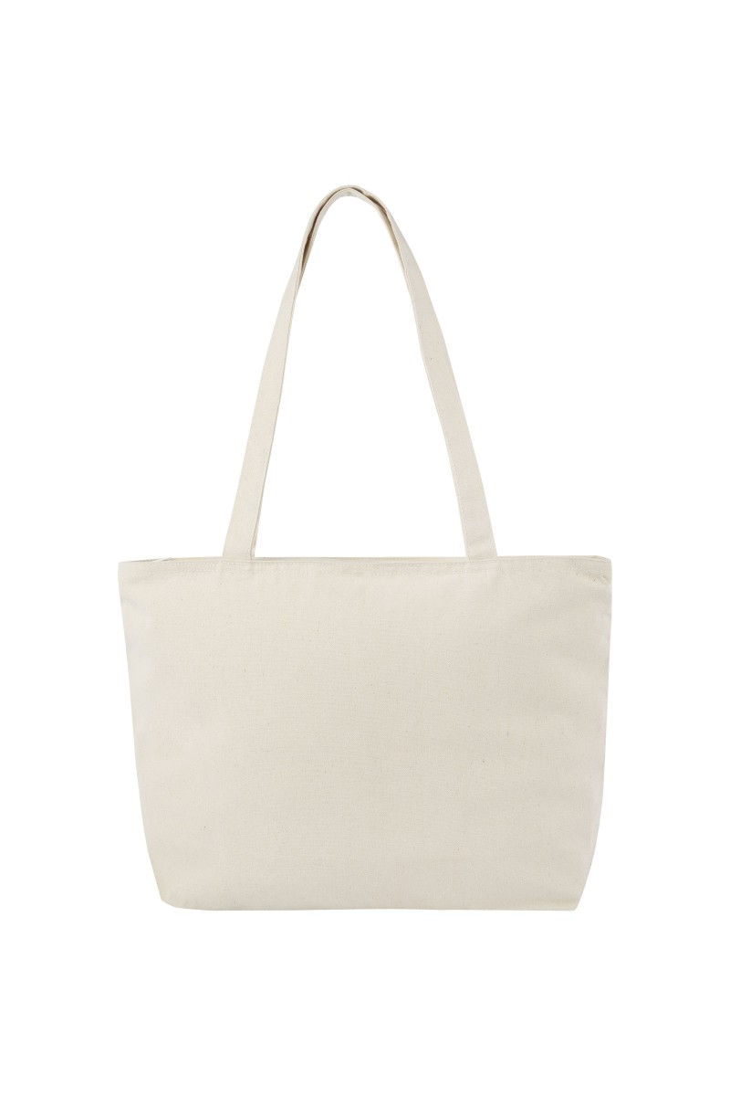 Ningbo 320 g/m² zippered cotton tote bag 15L