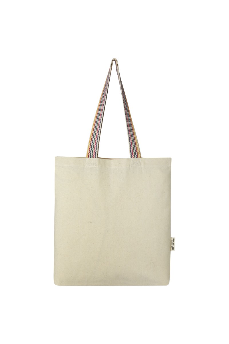 Rainbow 180 g/m² recycled cotton tote bag 5L