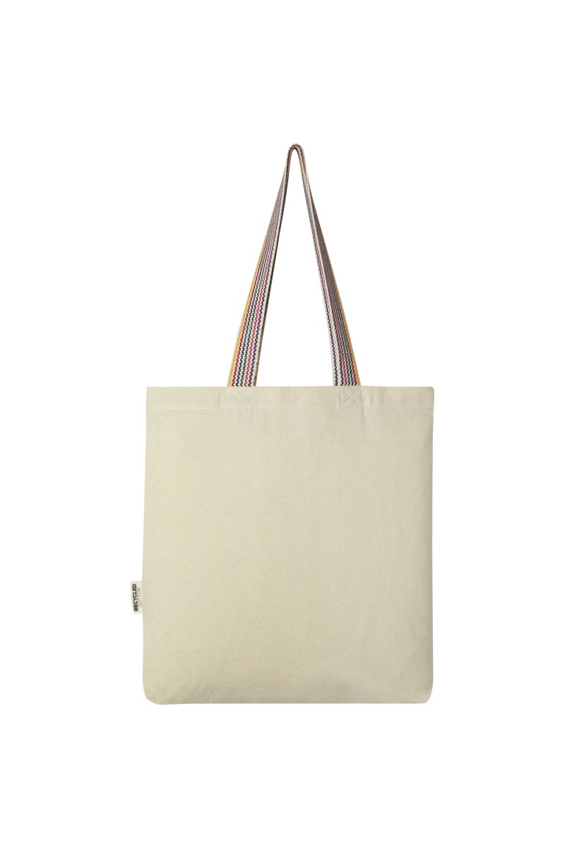 Rainbow 180 g/m² recycled cotton tote bag 5L