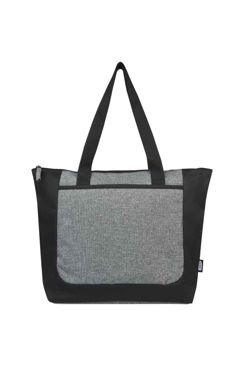 Reclaim GRS recycled two-tone zippered tote bag 15L