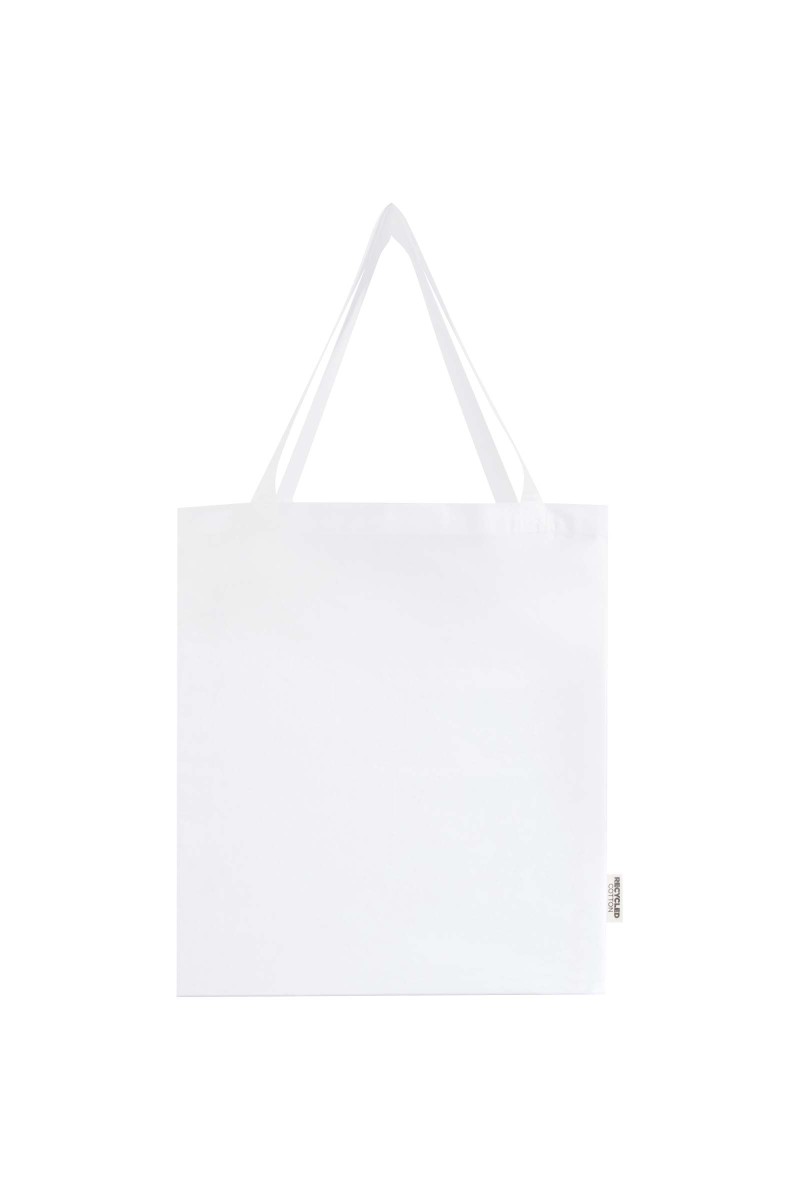 Madras 140 g/m² GRS recycled cotton gusset tote bag 12L