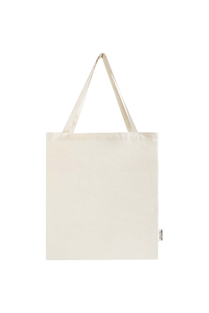Madras 140 g/m² GRS recycled cotton gusset tote bag 12L