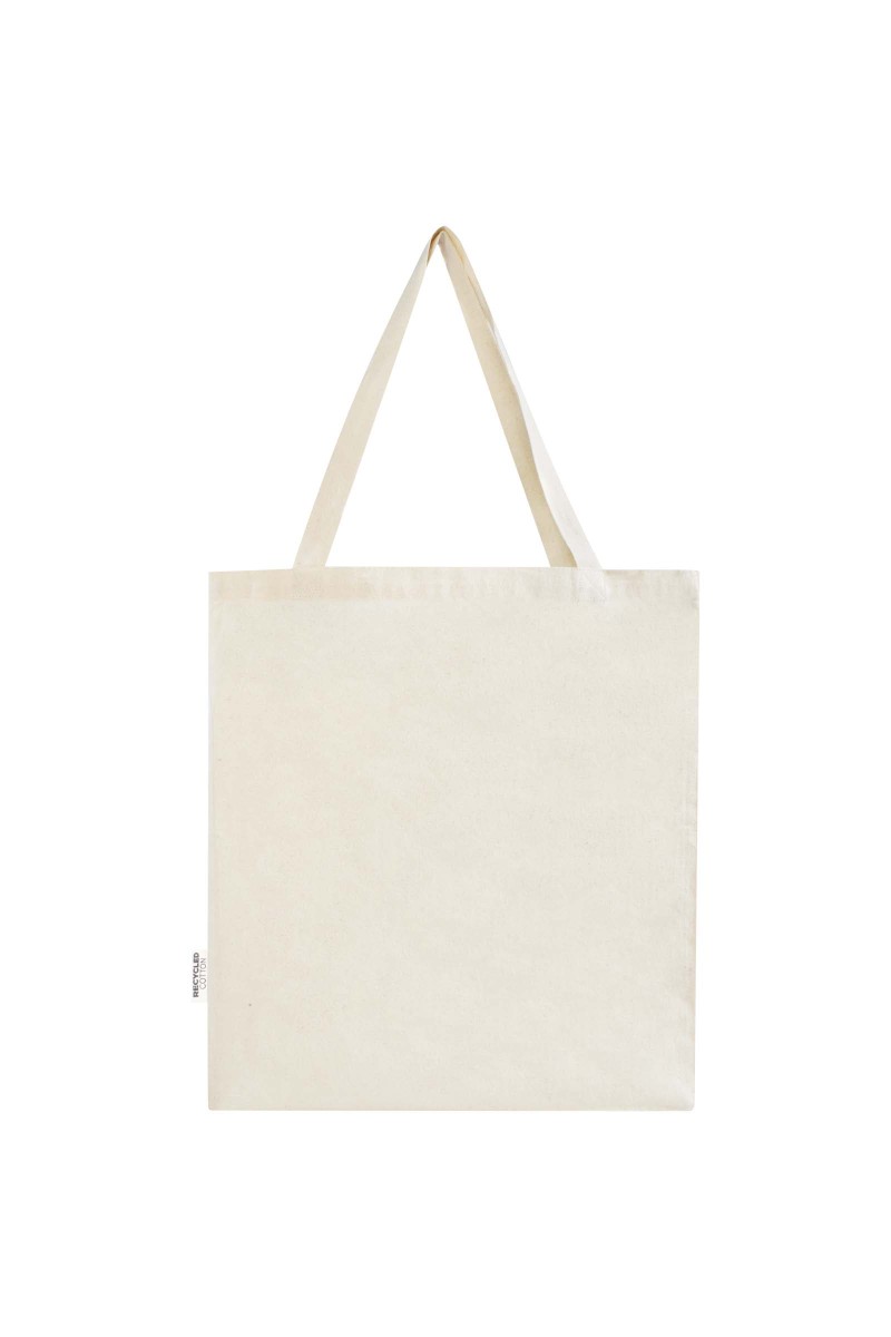 Madras 140 g/m² GRS recycled cotton gusset tote bag 12L